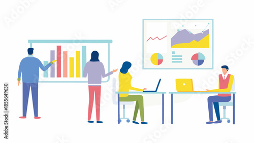 Team collaboration on business data analysis and strategy