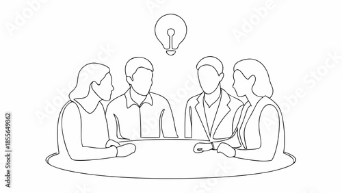 Business team brainstorming with creative idea