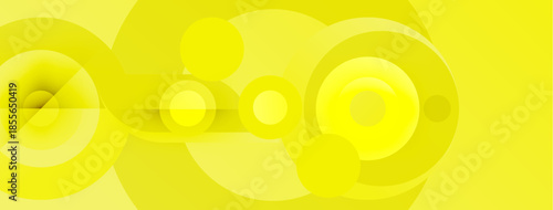 Yellow abstract circles overlap, creating dynamic visual effect. Bright hues suggest energy, warmth, modern design.