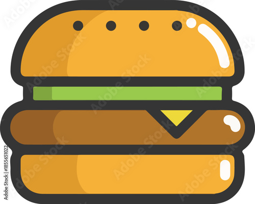 Burger vector illustration, burger icon, commonly used as a logo or icon or design. Burger icon without background.