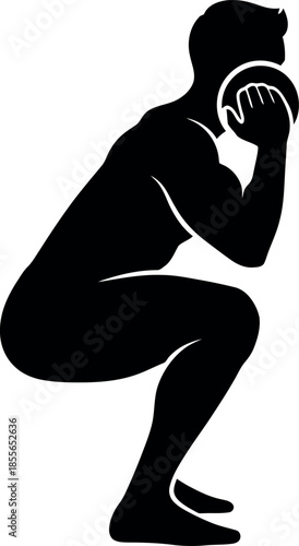 Squat exercise with weight silhouette