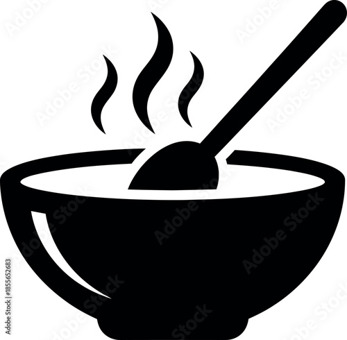 Bowl hot soup icon
