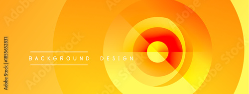 Abstract orange background. Concentric circles create dynamic visual effect. Text labels background and design present. Warm color palette dominates composition.