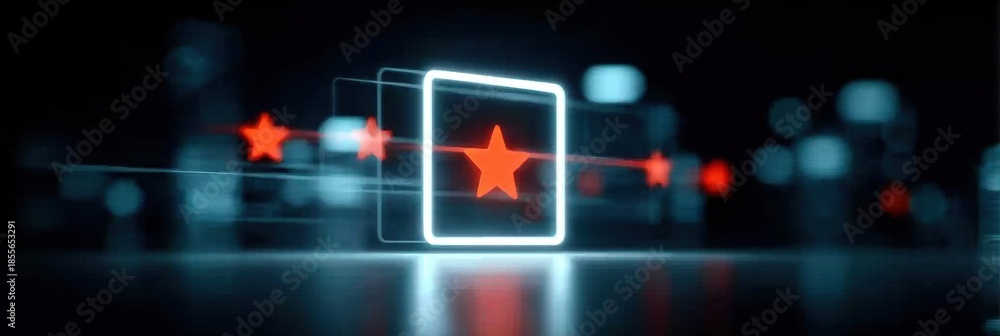 Fototapeta premium Simple elegant frame merging client feedback star rating and service review satisfaction