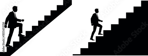 Businessman climbing stairs