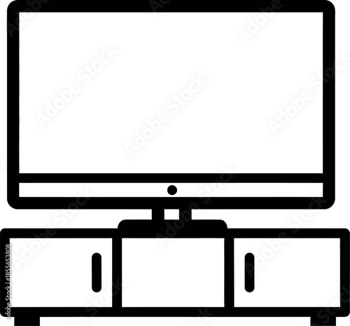 Television on media cabinet icon