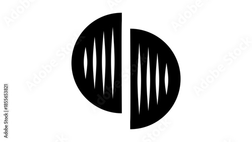 sound permeability symbol, black isolated silhouette