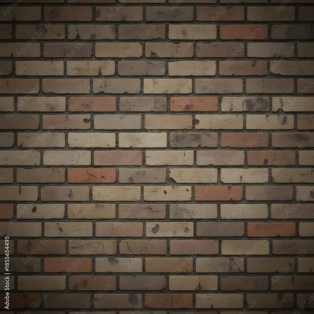 Obraz premium Brick wall background in a room with variations in color and texture showing wear and age from time and use