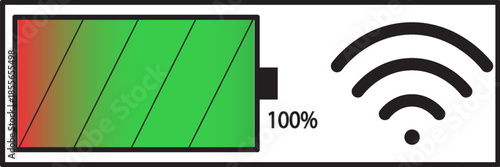 Set of vector Wi-Fi icon for communication, telecommunication. Communication wireless signal level wifi. Clipart illustration. Mobile bar status.