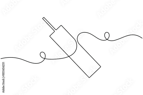 International cricket bat icon continuous one line drawing on white background minimalist sport equipment symbol outline vector illustration