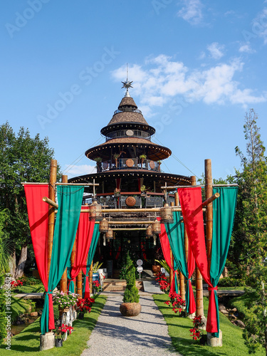 Christmas house decoration display in thailand