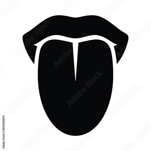 Silhouette of lips with sticking out tongue