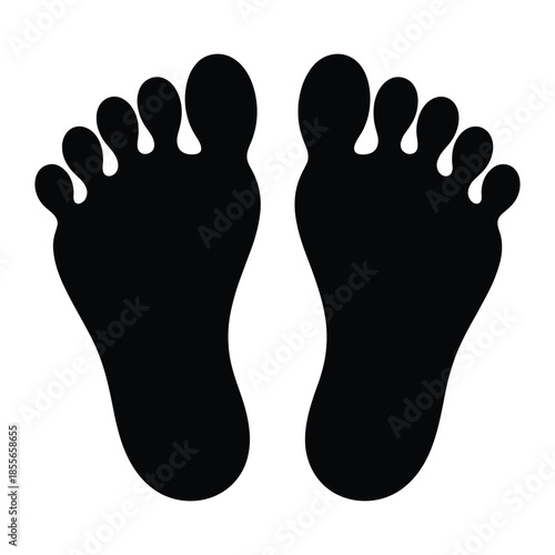 Silhouette of human footprints silhouette
