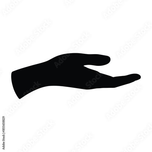 Silhouette of Open Human Hand Palm Facing Up
