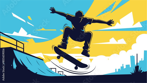 snowboarder jumping on the beach