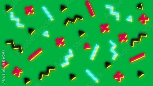 Retro 80s video game animation with alpha channel