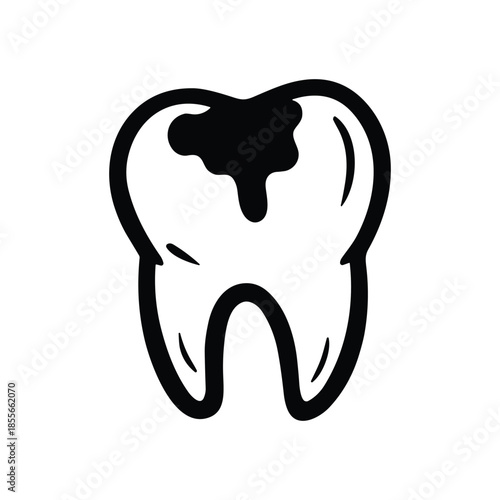 Outline of tooth with cavity