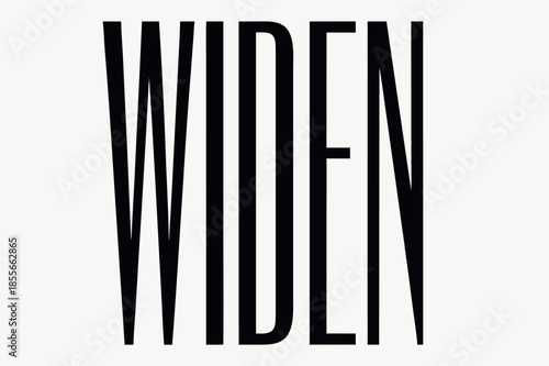 Widen Vertical Typography Illustration on White Background