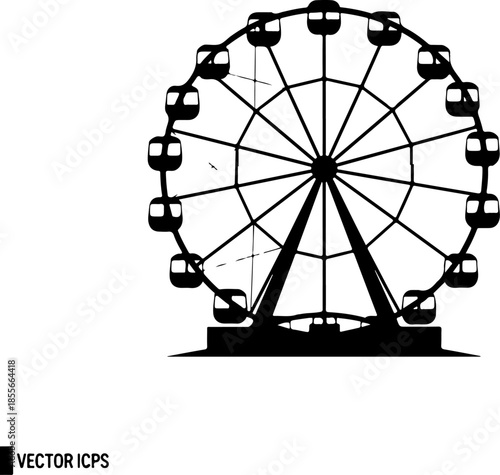 iconic ferris wheel silhouette vector illustration