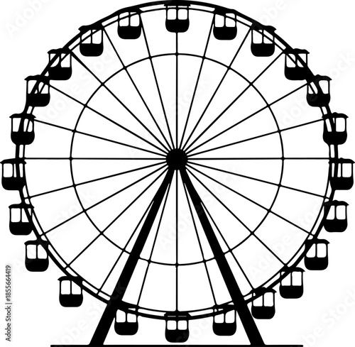 iconic ferris wheel silhouette vector illustration