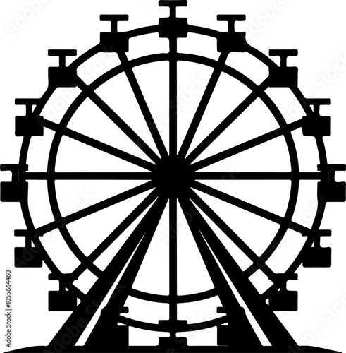iconic ferris wheel silhouette vector illustration