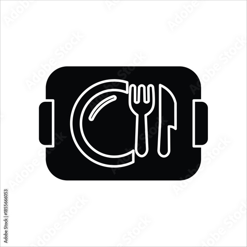 cafeteria icons. simple solid vector illustration