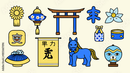 set of religious symbols