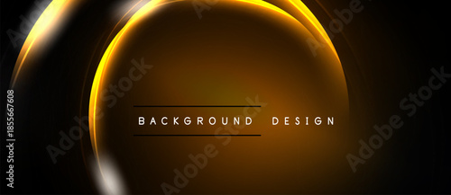 Dark backdrop features glowing orange arcs. Text reads background design. Minimalist, modern aesthetic. Simple, elegant composition.