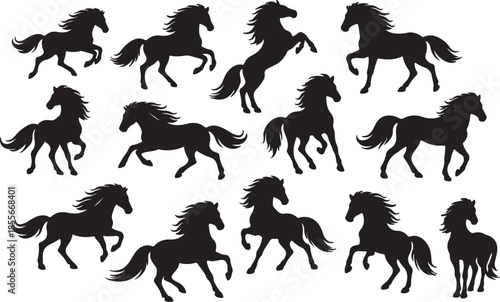 black horse silhouette 