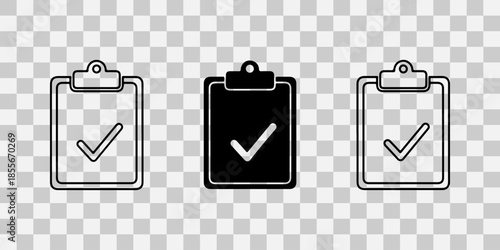 Clipboard icons with checkmark symbolizing task completion