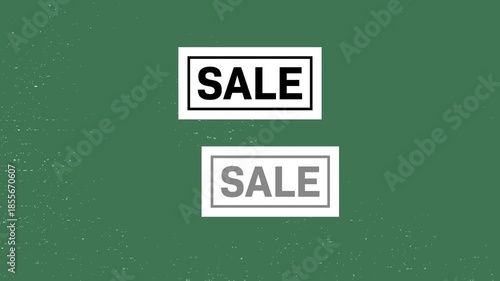Animation of sale text in repetition on grey background