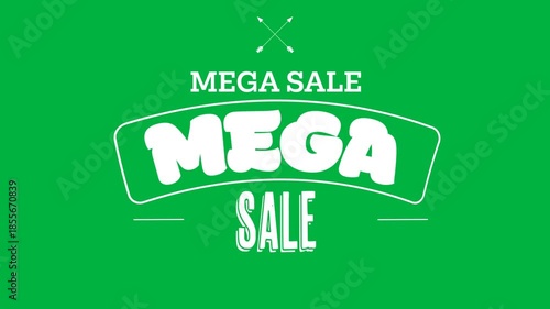 Animation of white text mega sale, with crossed arrows, on black background