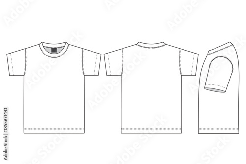 man tshirt template and mockup. vector t-shirt front and back view flat sketch design illustration.