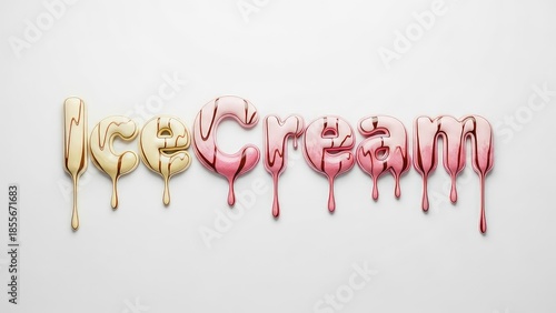 Ice Cream Dessert Isolated On White Background