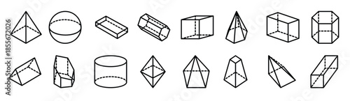 pack of geometrical shapes icons