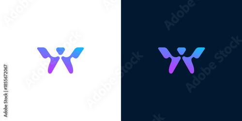 Modern abstract letter W logo design with a vibrant gradient color palette, ideal for contemporary branding and visual identity projects
