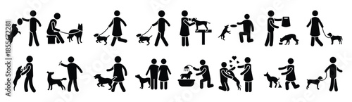  pet and dog training and care glyph icons