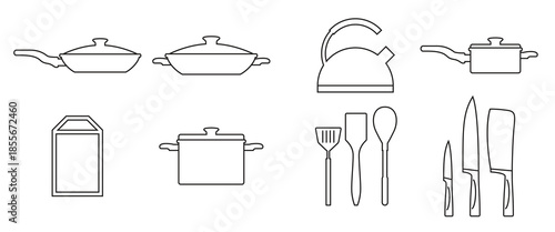 restaurant kitchen and cooking icons