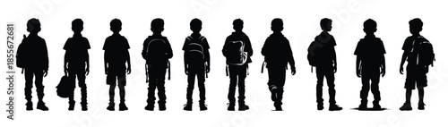 school boy silhouette clipart bundle school kids silhouette