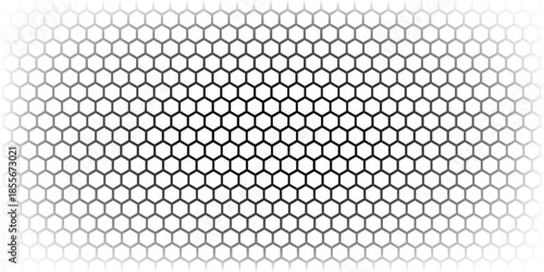 Honeycomb mosaic hexagons background. Black honeycomb on a white background. Plain hexagon grid with bold cells. Hexagon cells. EPS vector illustration