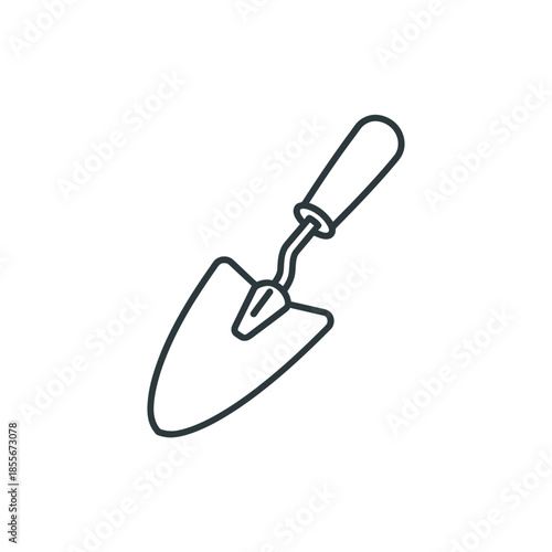 Planting with a Trowel in Nature's Garden - Illustration of Horticultural Craftsmanship