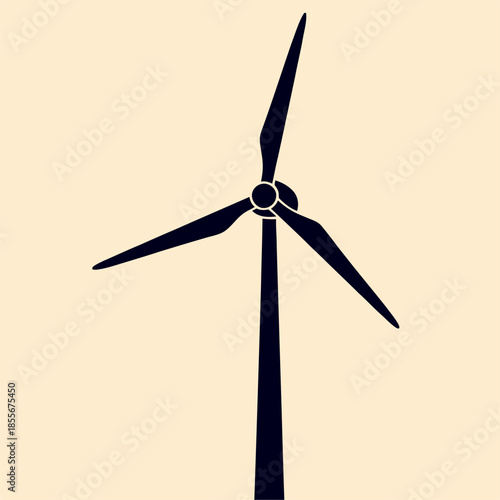 Wind Turbine Installation, Renewable Energy, Coastal Area, Illustration, Eco-Friendly Environment, Aerial View, Sustainability Concept