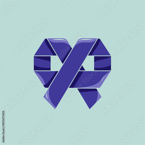 Awareness Campaign, Purple Ribbon, Community Event, Illustration, Digital Art, Clean Background, Support for Causes