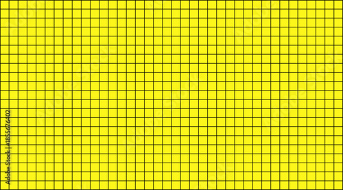 Square grid graph black line on yellow background. 