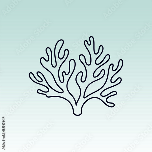 Coral Illustration, Marine Life, Underwater Environment, Design Art, Minimalist Style, Nature Background