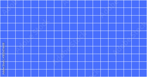 Square grid graph white line on blue background. 