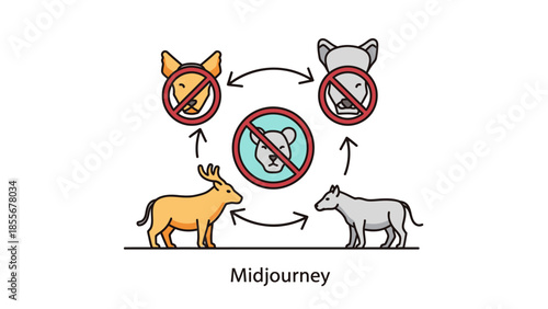 Conceptual illustration of animal rights and environmental awareness