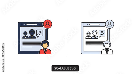 Conceptual illustration of business team collaboration and networking on digital devices