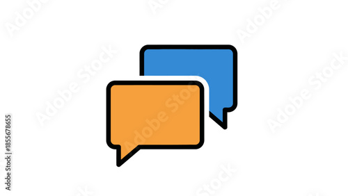 Dialogue bubbles illustration blue and orange communication symbols