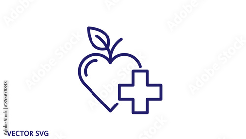 Healthy heart icon vector illustration of health and wellbeing concept